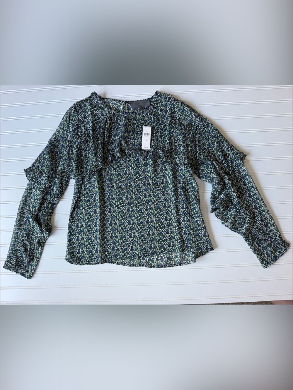 Sunday in Brooklyn Floral Ruffle Yoke Blouse Size M Anthropologie